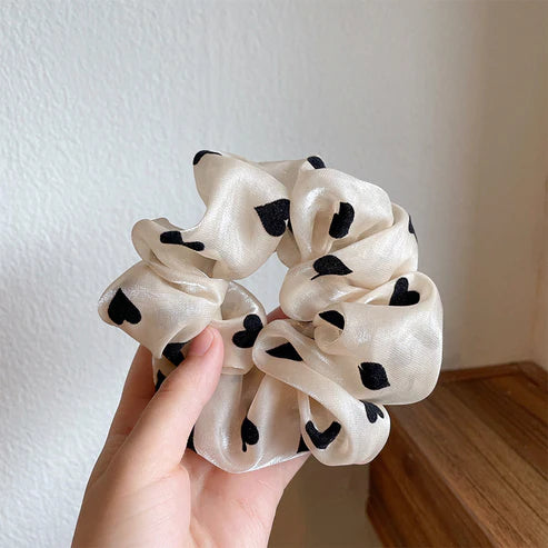 Mesh Heart Hair Scrunchie