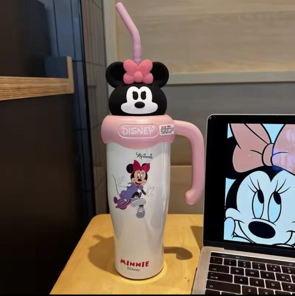 Minnie Mouse Stainless Steel Bottle with Straw