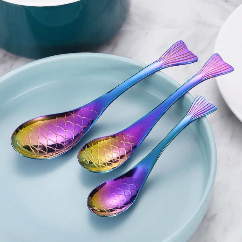 Colored Stainless Steel Mermaid Spoon