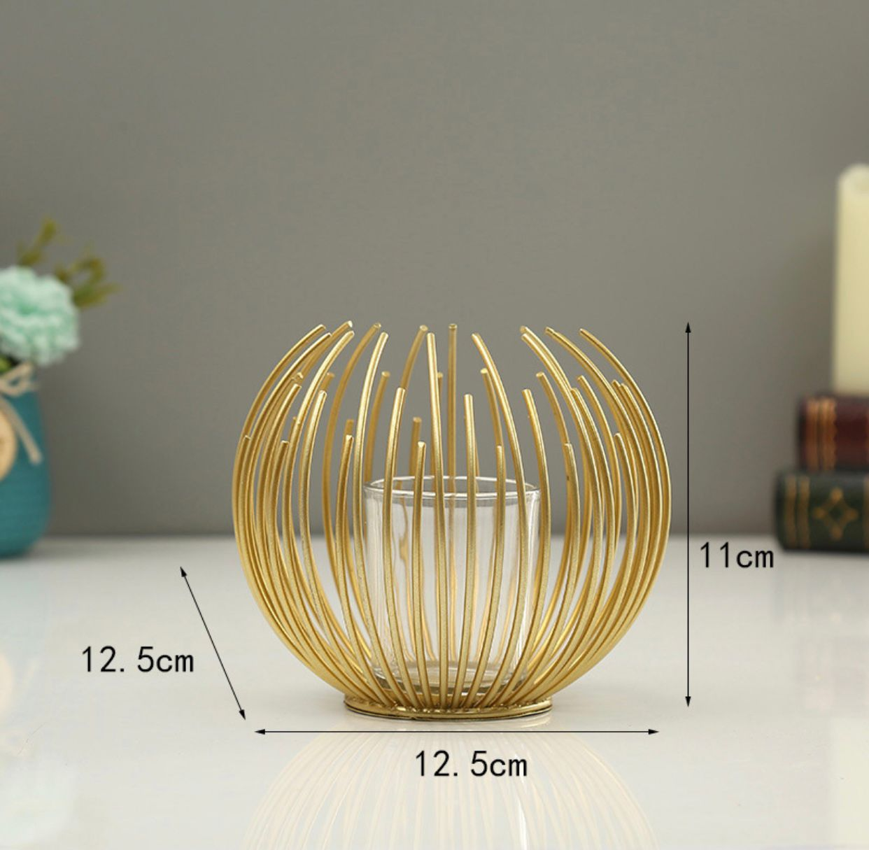 Golden Tealight Candle Holder