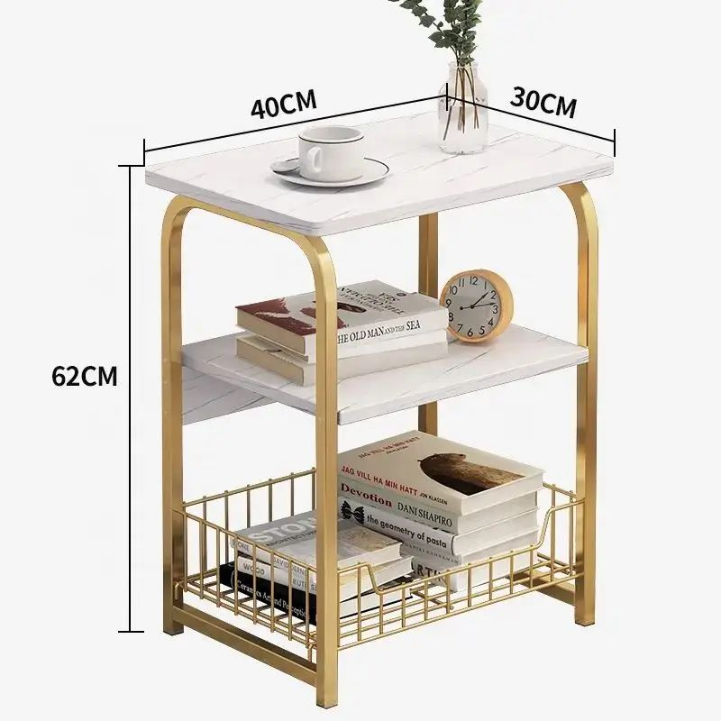 Modern Side Table (White & Gold)