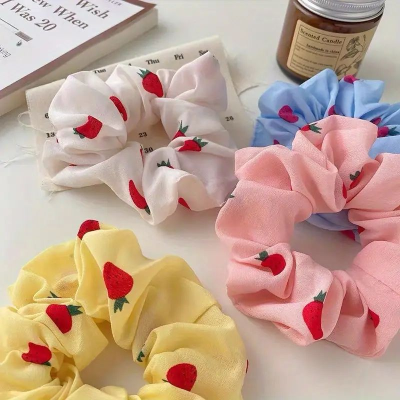 Strawberry Hair Ties (Set of 4)