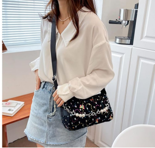 Black Cross Bag with Cute Design