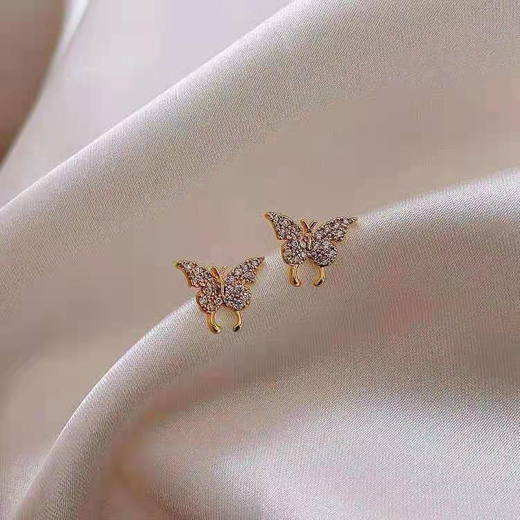Butterfly Gold & Purple Earrings