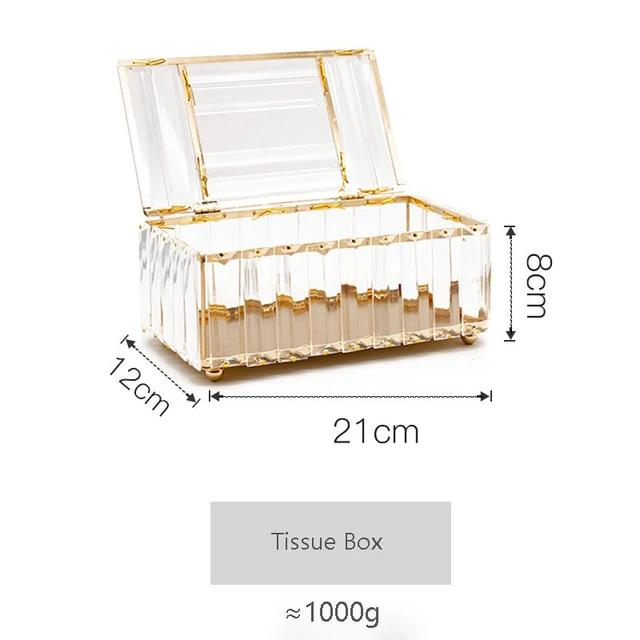 Clear & Gold Tissue Box