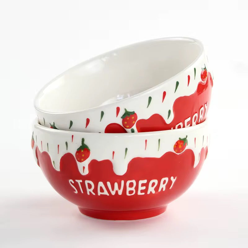 Strawberry ceramic bowl