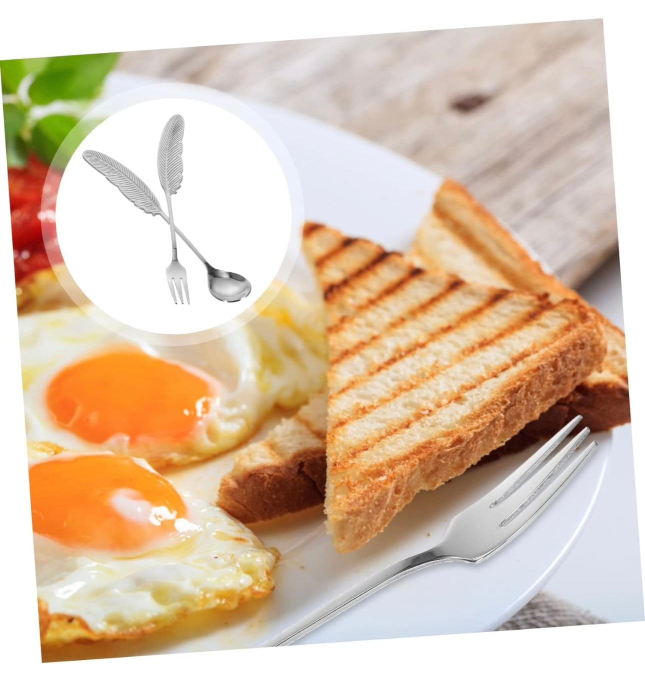 Metal leaf desert set(set of 2 pieces ,fork and spoon)