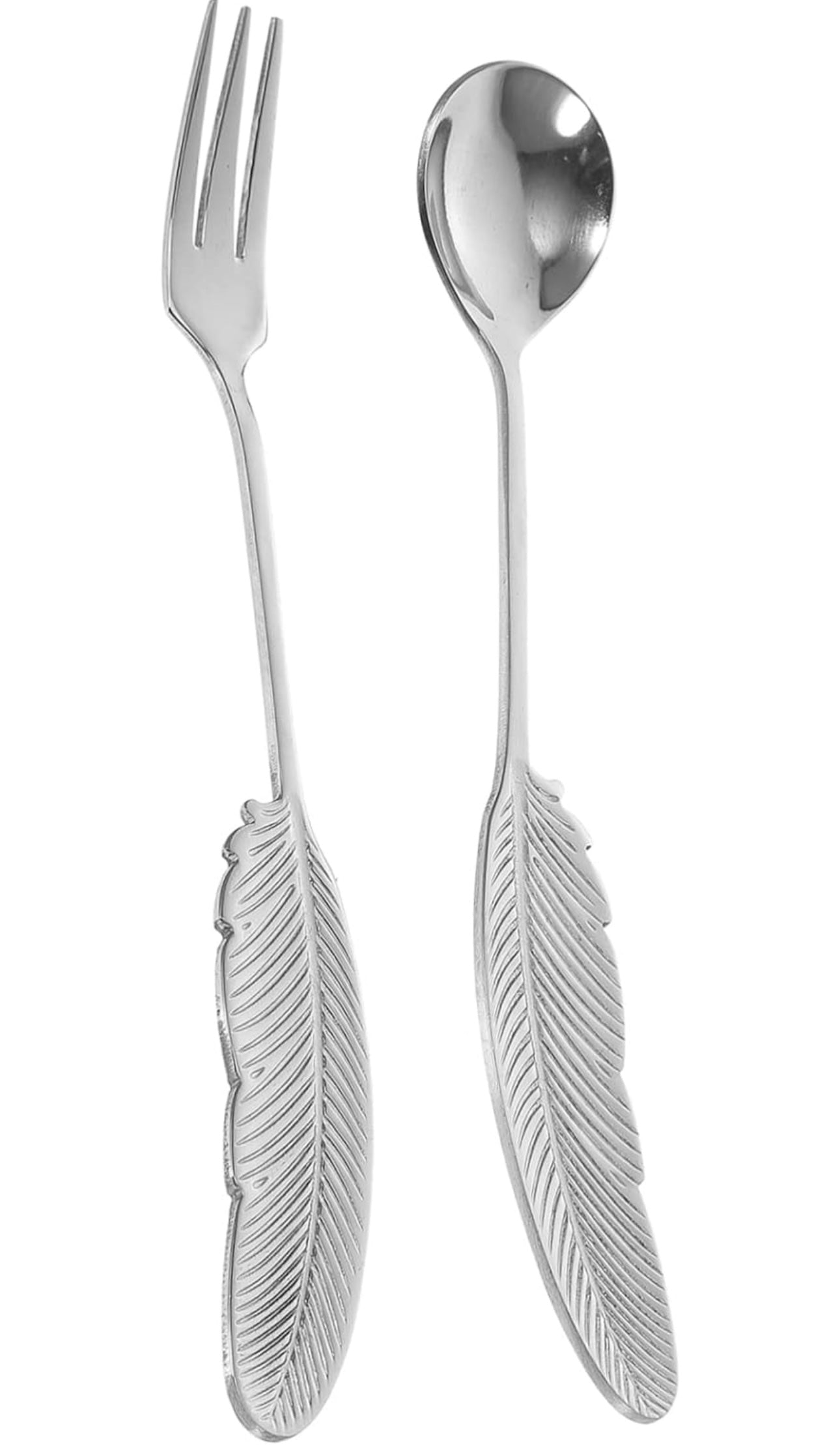 Metal leaf desert set(set of 2 pieces ,fork and spoon)