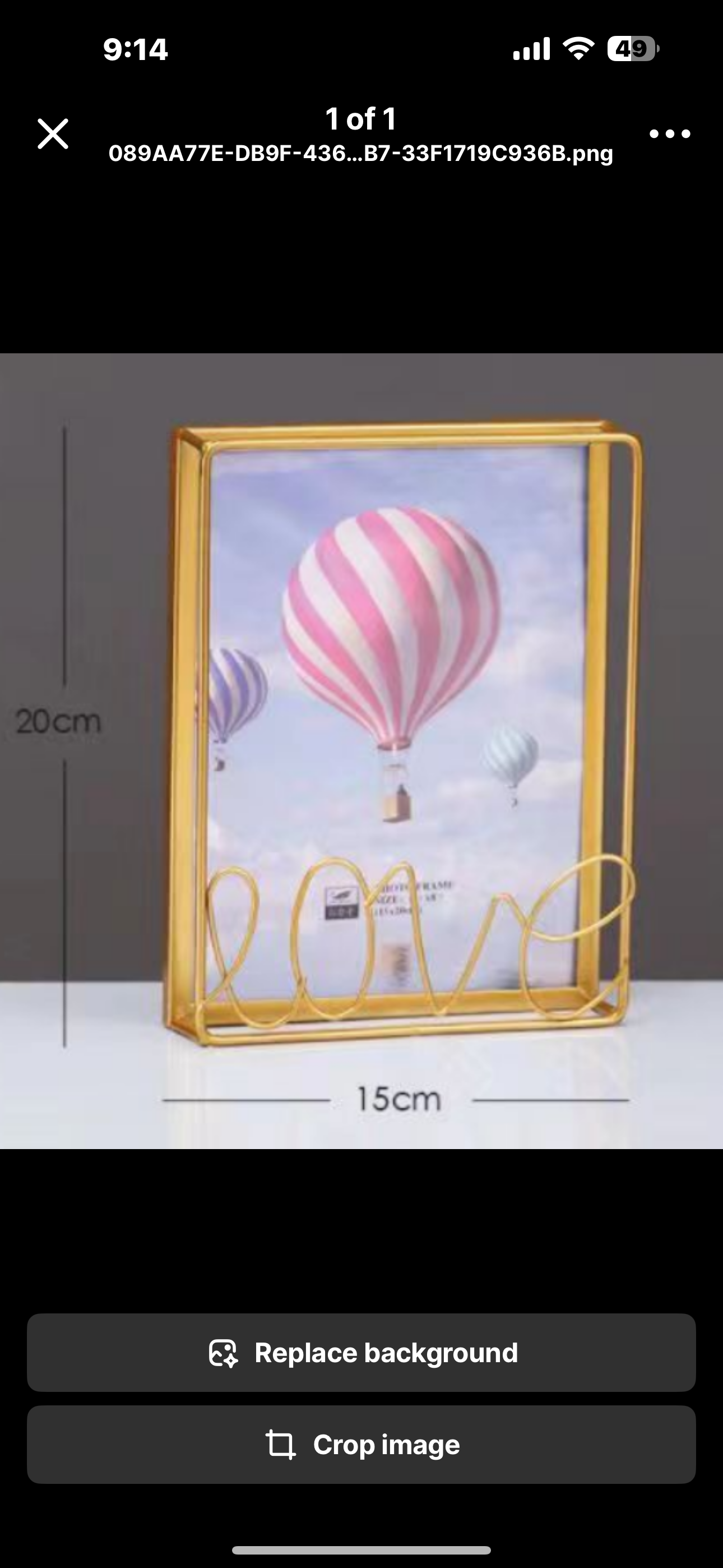 Metal love photo frame