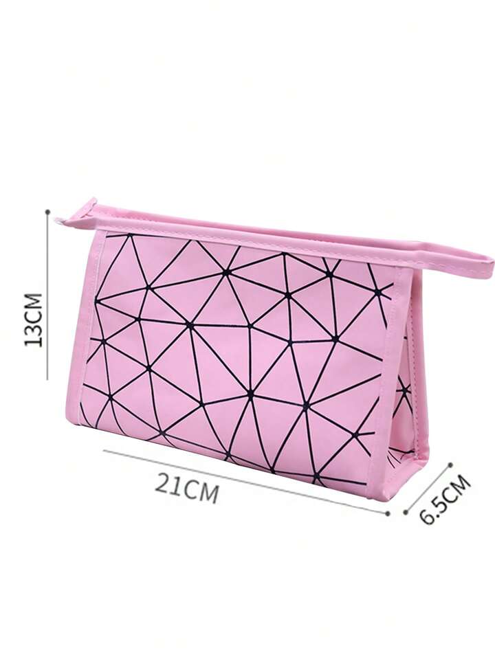 Pink and Black Holographic Makeup Bag