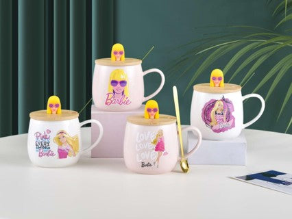 Barbie Mug with Wooden Lid & Teaspoon