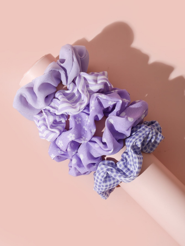 Striped Print Scrunchies Set
