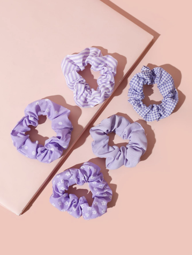 Striped Print Scrunchies Set