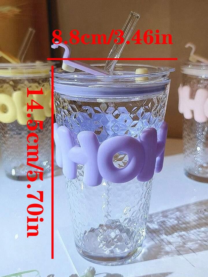 Clear Bottle with Straw and Lid