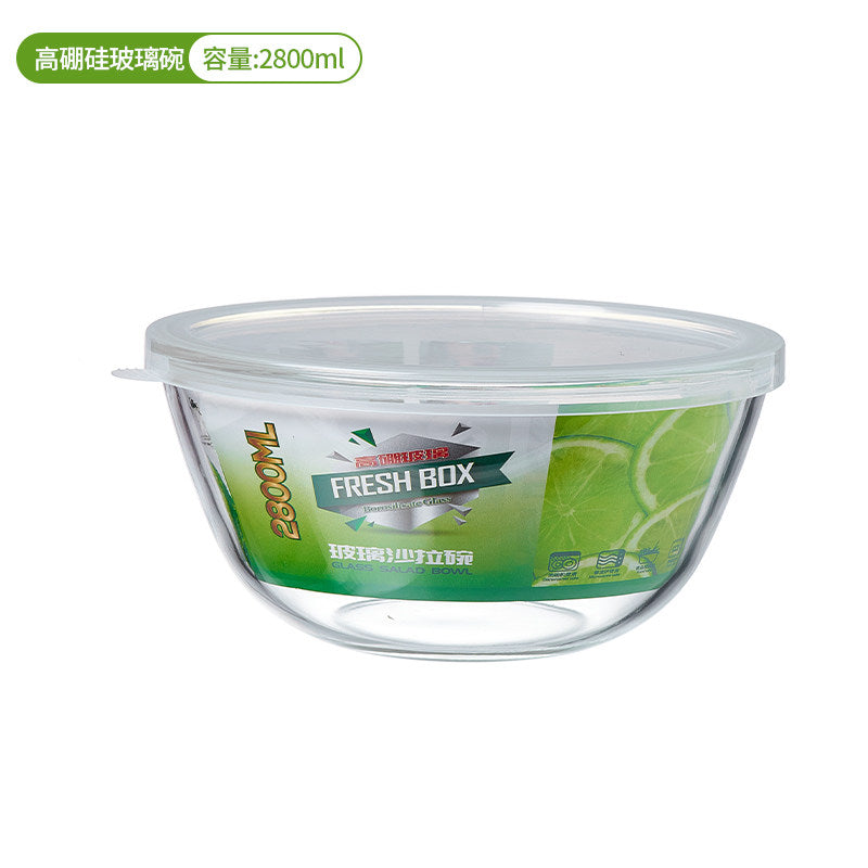 Round borosilicate food storage