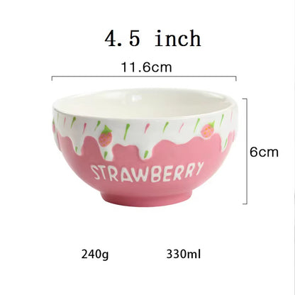 Strawberry ceramic bowl