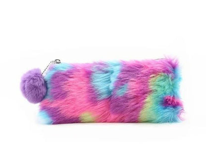 Fur cosmetic bag