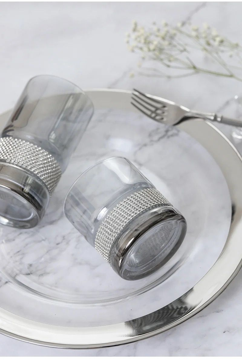 Silver Design Glass Cups