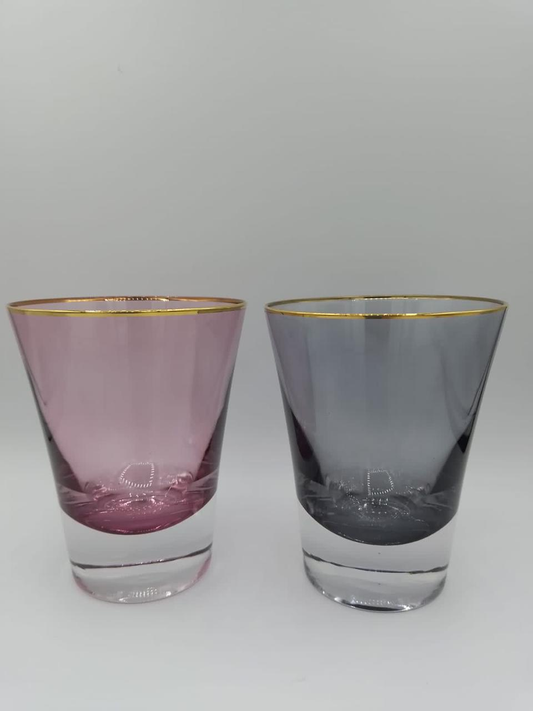 Glass Cups with Gold Tip