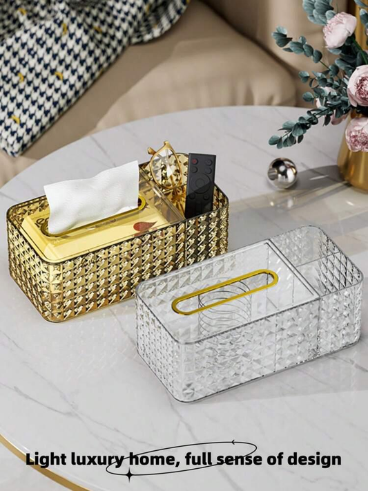 Stylish Tissue Box With Remote Holder