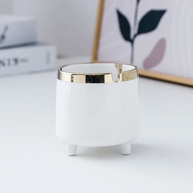 Modern White & Gold Ashtray