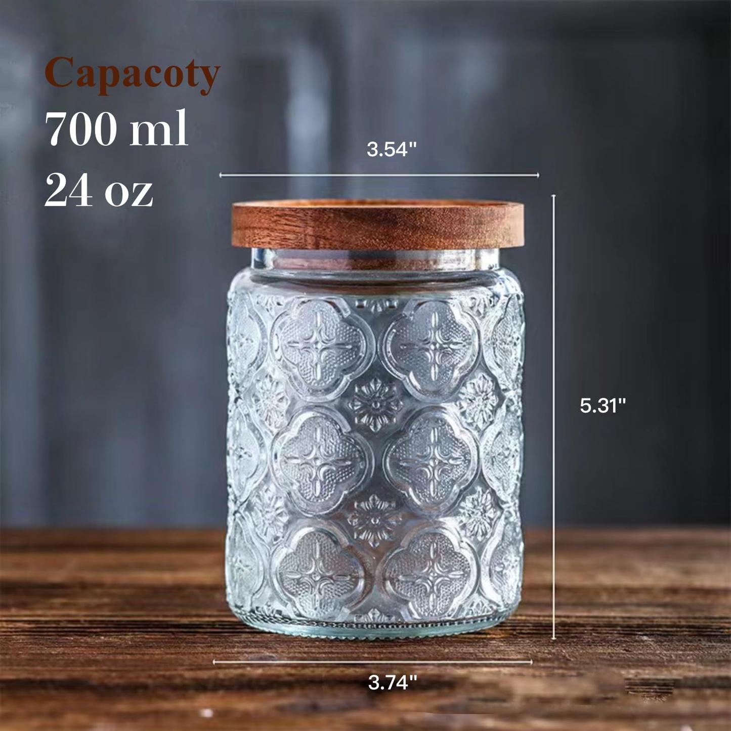 Glass Jars with Wood Lid