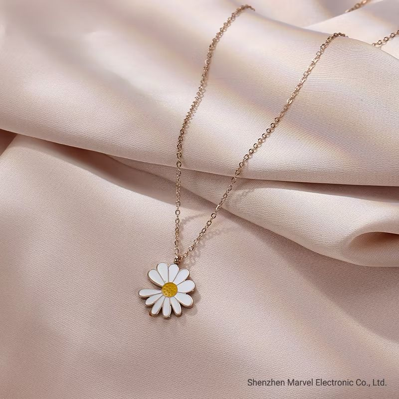 Gold and White Flower Necklace
