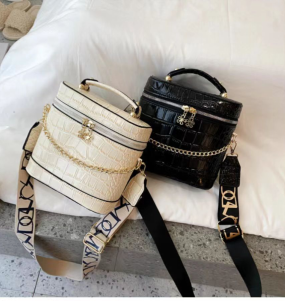Shoulder Bag with Gold Zipper