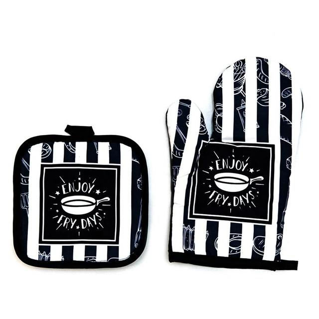 Kitchen Set for Hot Pans & Pots (Black & White)