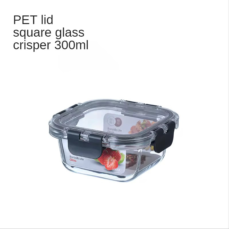 Square borosilicate glass food containers