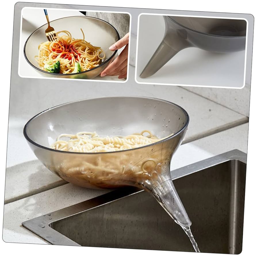 Rice Sieve Plastic Colander with Spout