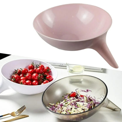 Rice Sieve Plastic Colander with Spout