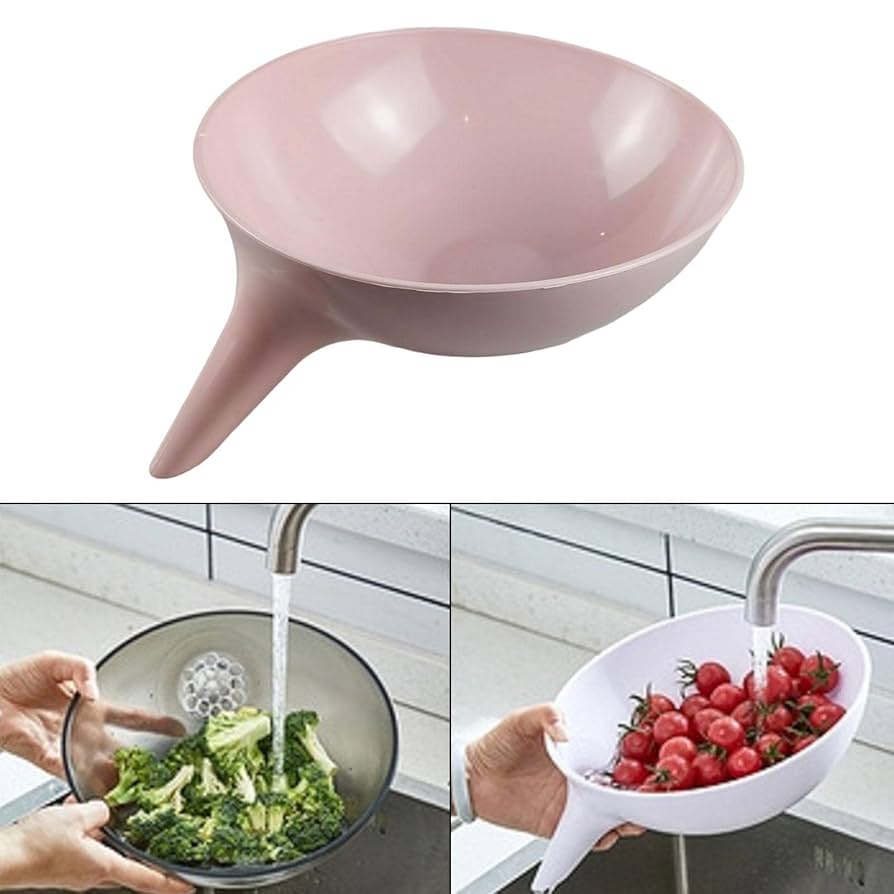 Rice Sieve Plastic Colander with Spout