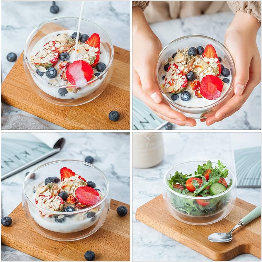 Double Glass Heat Resistant Bowl