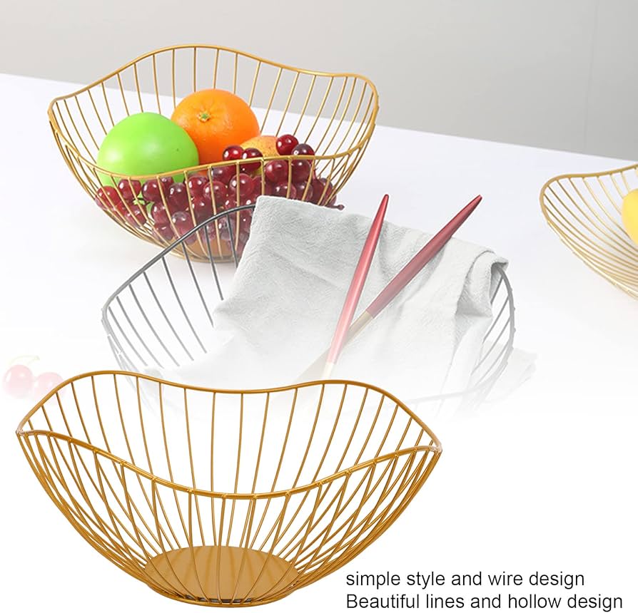 Metal wire fruit basket