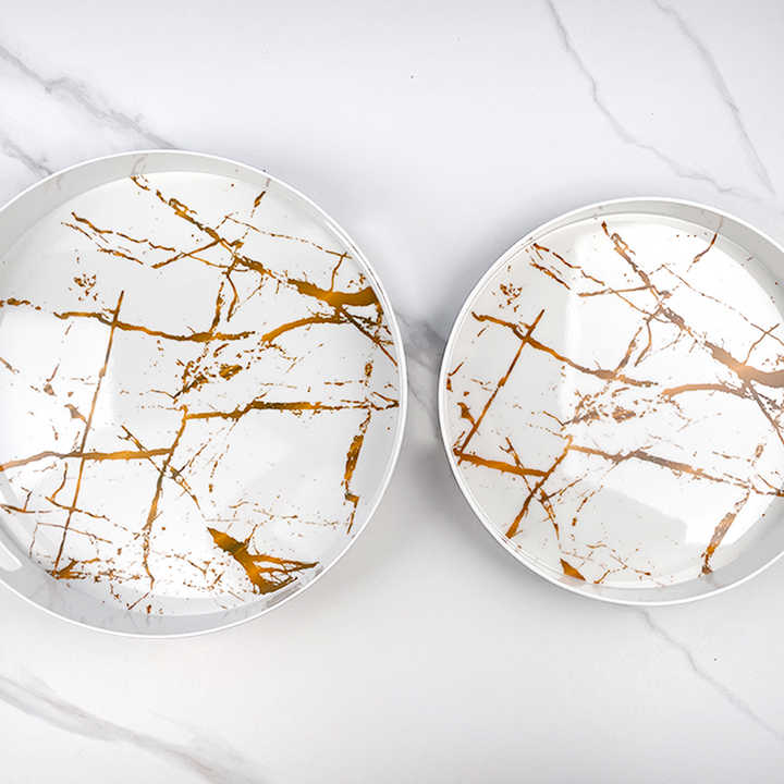 Marble Tray (White & Gold)