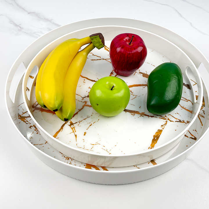 Marble Tray (White & Gold)