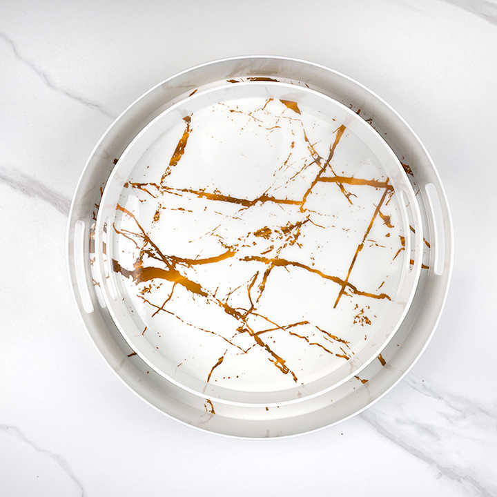 Marble Tray (White & Gold)