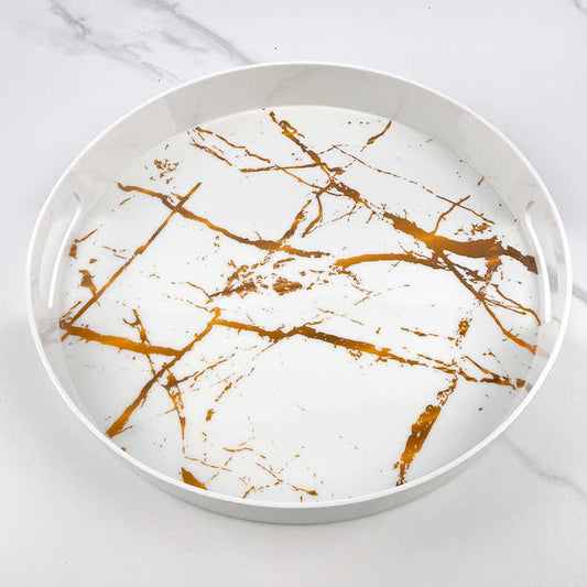 Marble Tray (White & Gold)