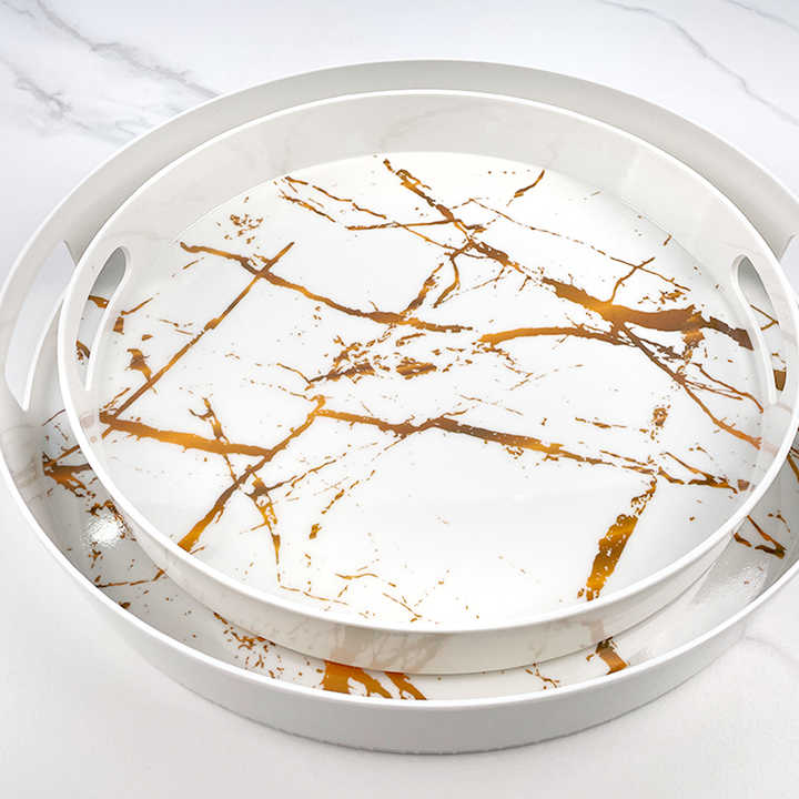 Marble Tray (White & Gold)