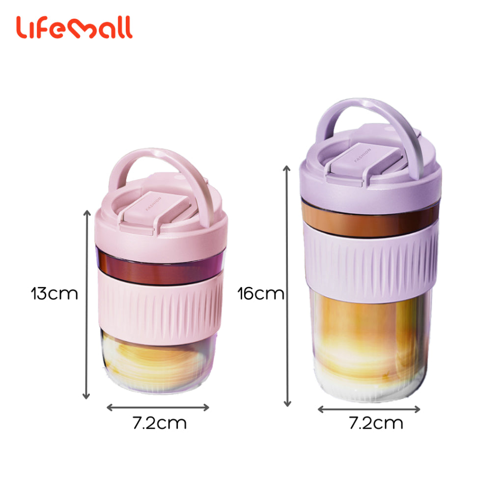 Glass cup with lid