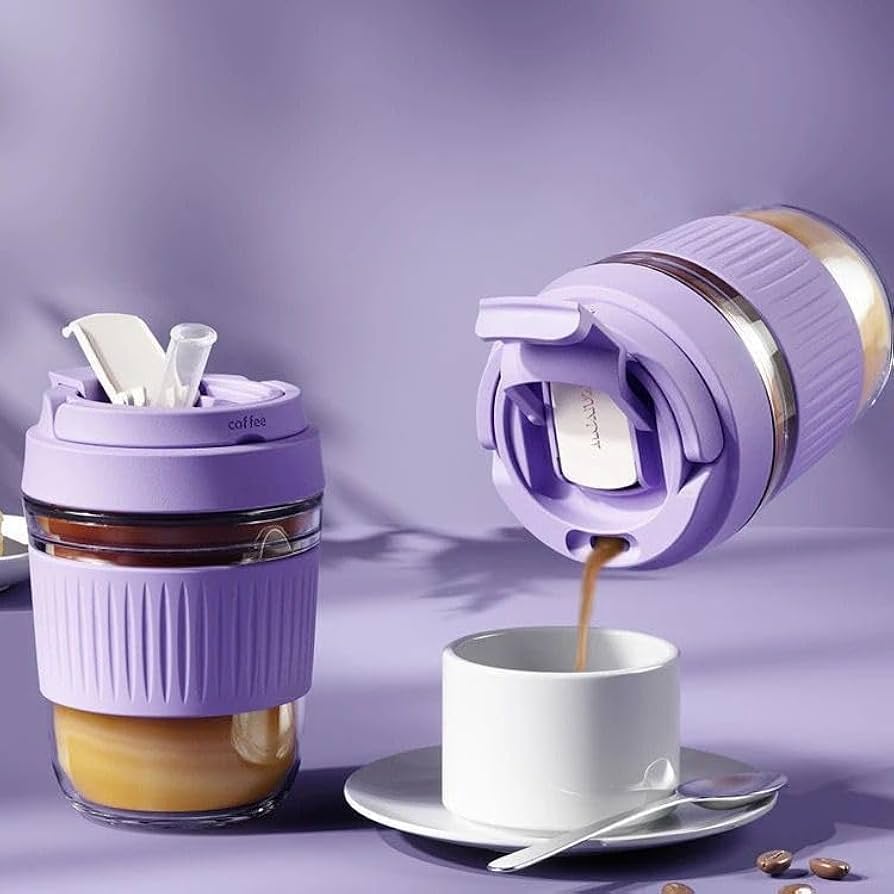 Glass cup with lid