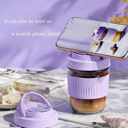 Glass cup with lid