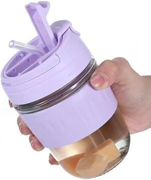 Glass cup with lid