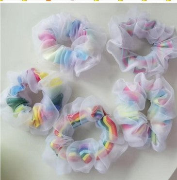 Rainbow Hair Ties – Set of 4